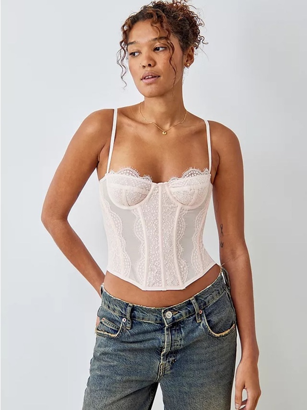 Urban Outfitters Out from Under Modern Love Corset - White